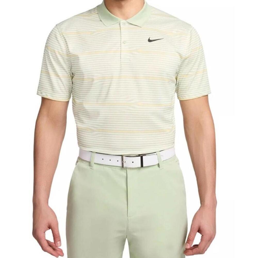 $68 New Nike Dri-FIT Striped Golf Polo Green Shirt FD5829 343 Size S - Picture 4 of 4